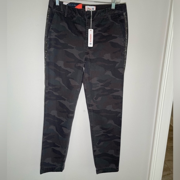 Sundry For Anthropologie Camo Le Soleil Pants Womens Sz 27 Crystal Stripe $198 - Picture 5 of 16